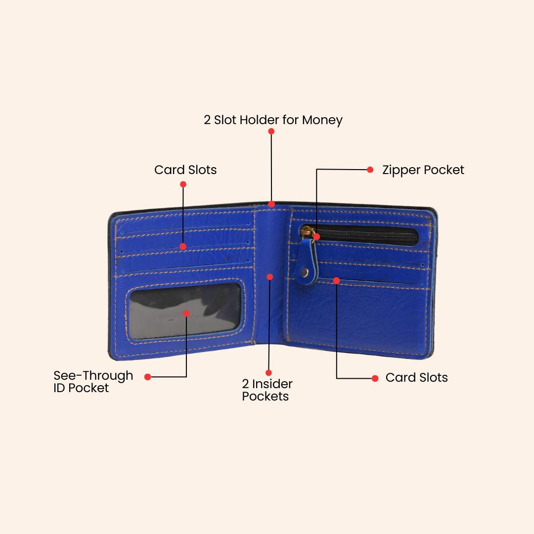 Personalised Men Wallet Royal Blue