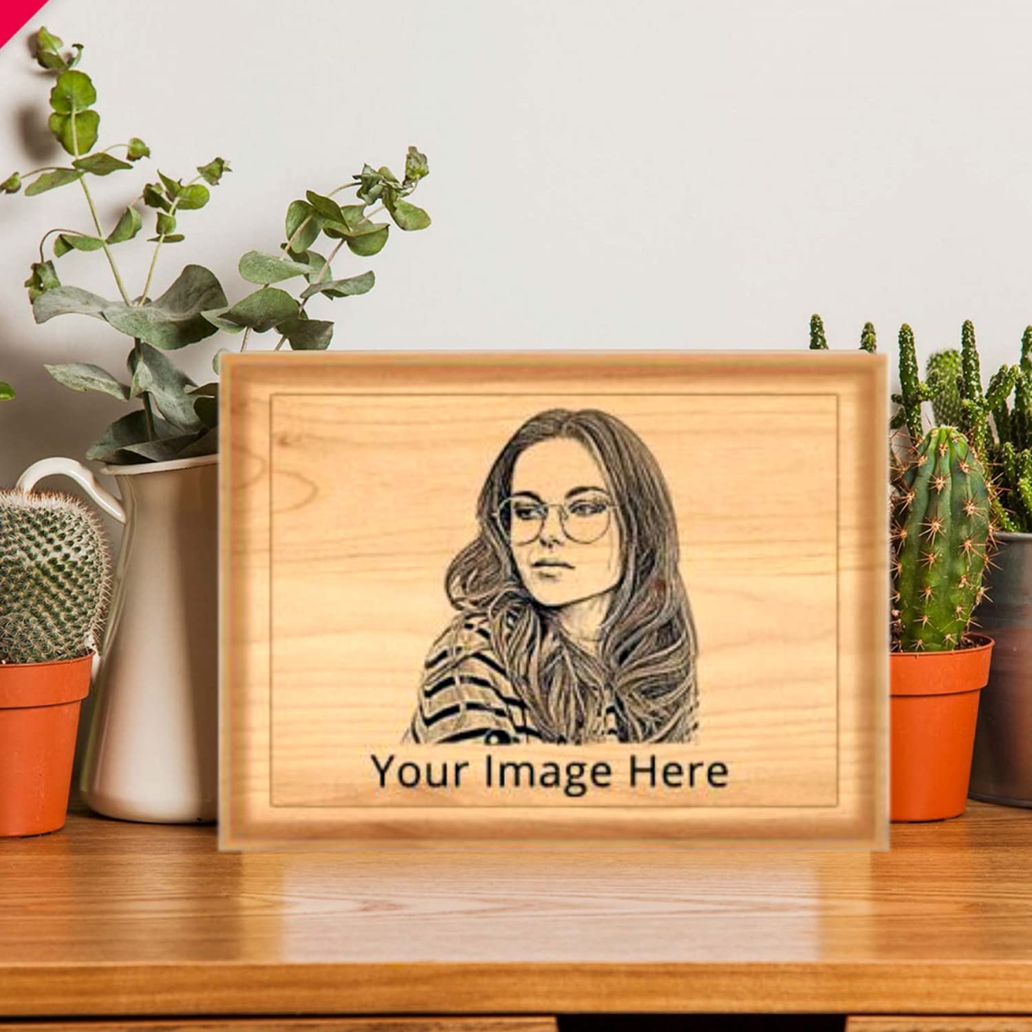 Personalized Wooden Face Engraved Frame