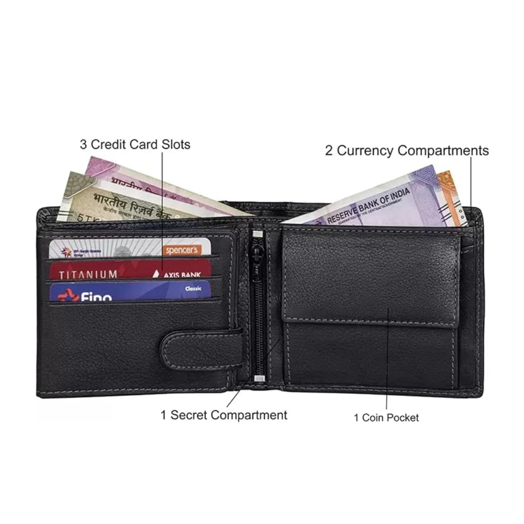 Personalized Black Leather Wallet – Premium 12 Card Slot Organizer for Men