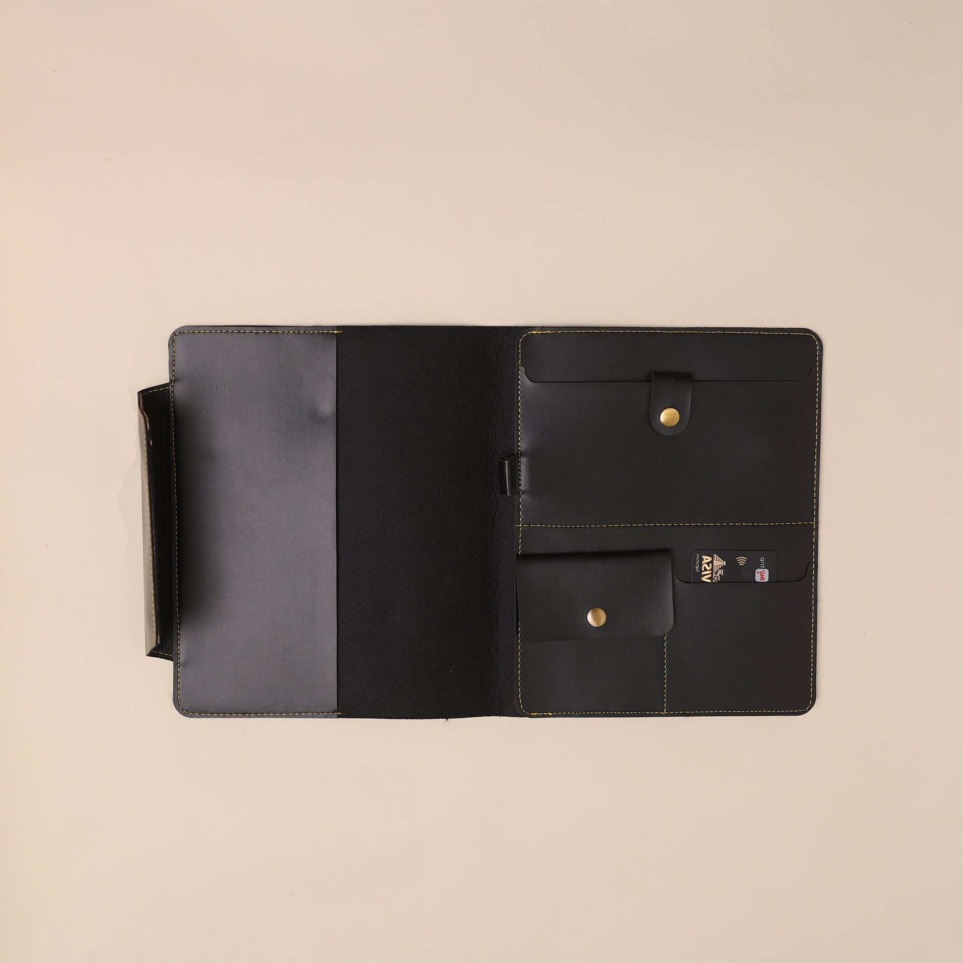 Personalized Leather Office Folder in Black