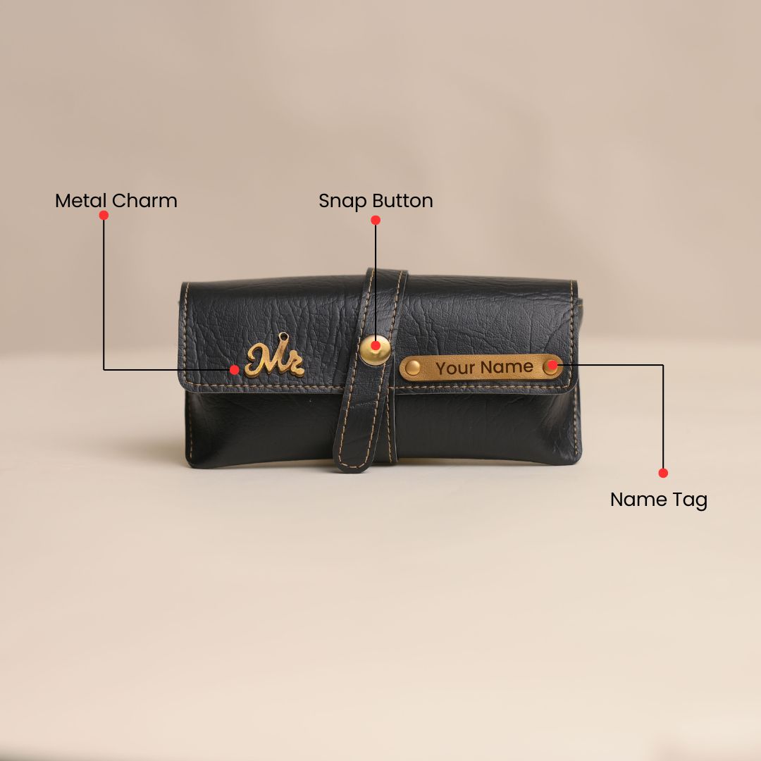 Personalized Black Eyewear Case – Premium Custom Goggle Case with Name Engraving