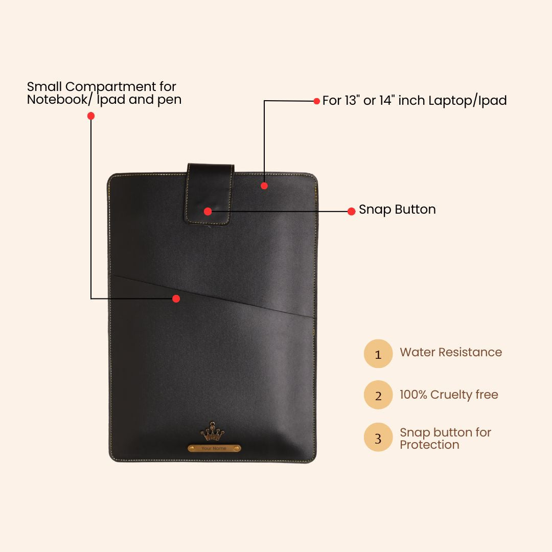 Personalized Office Laptop Sleeve Black