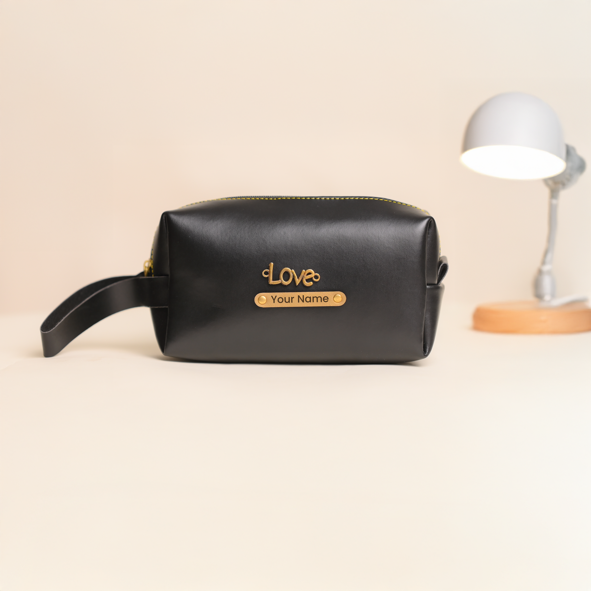 Personalised Large Vanity Pouch Black