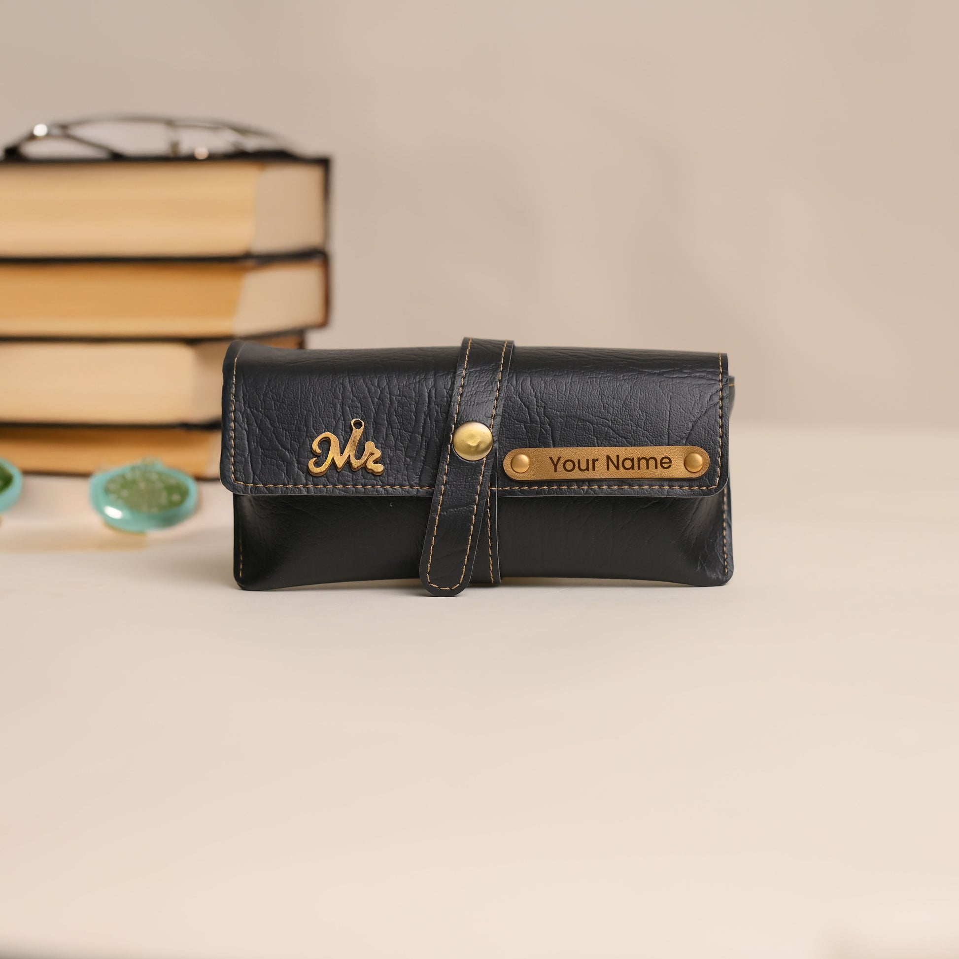 Personalized Black Eyewear Case – Premium Custom Goggle Case with Name Engraving