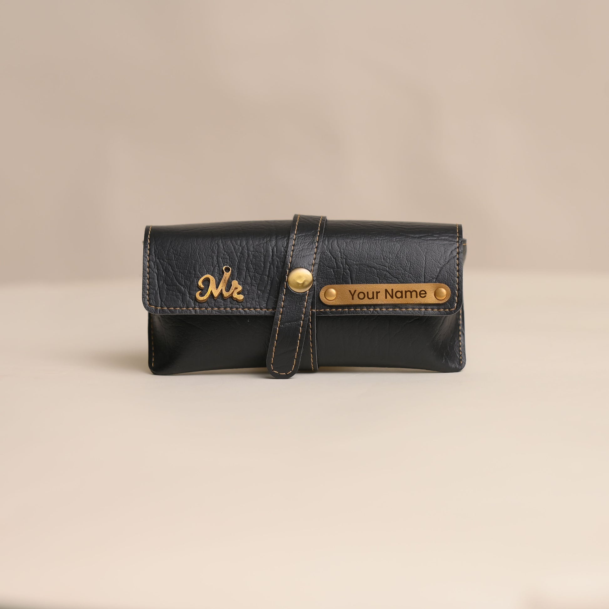 Personalized Black Eyewear Case – Premium Custom Goggle Case with Name Engraving