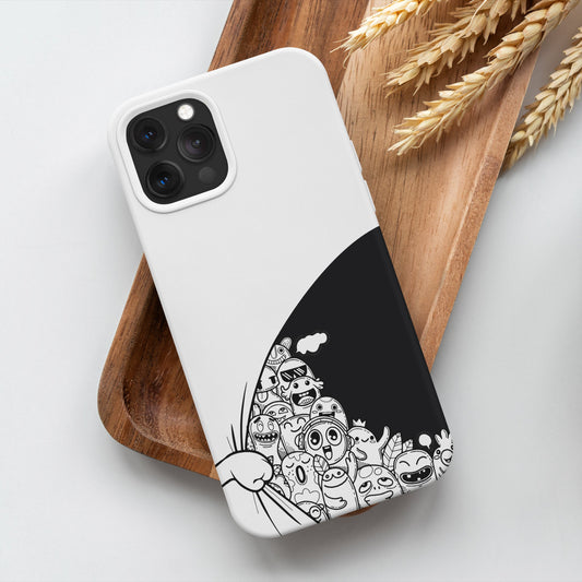White And Black Cartoons iPhone 11 Pro Max Customized Printed Phone Cover