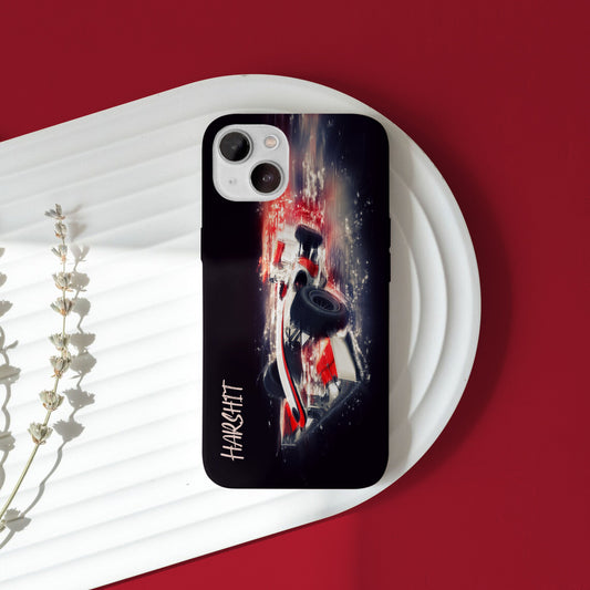 Formula One Car iPhone 15 plus Customized Printed Phone Cover