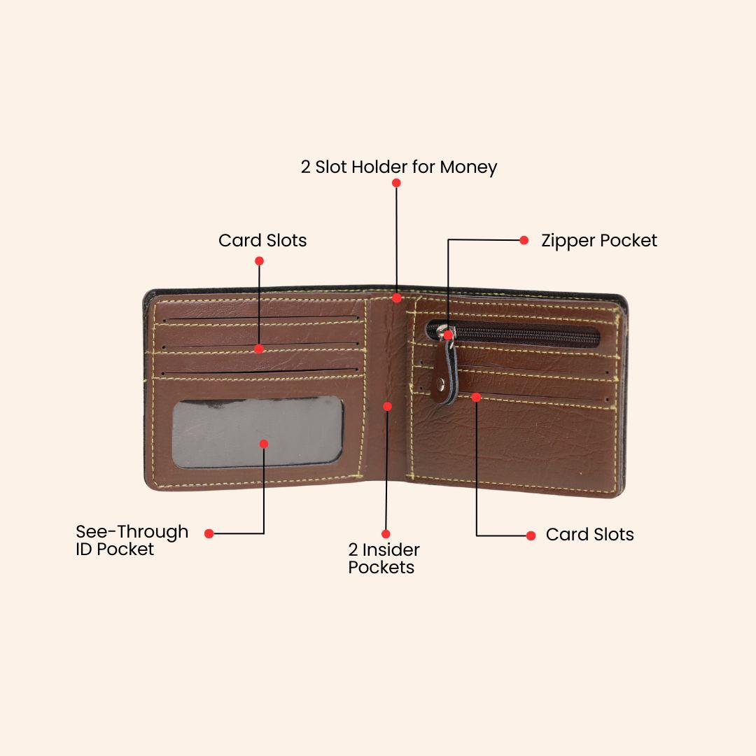 Personalised Men Wallet Brown