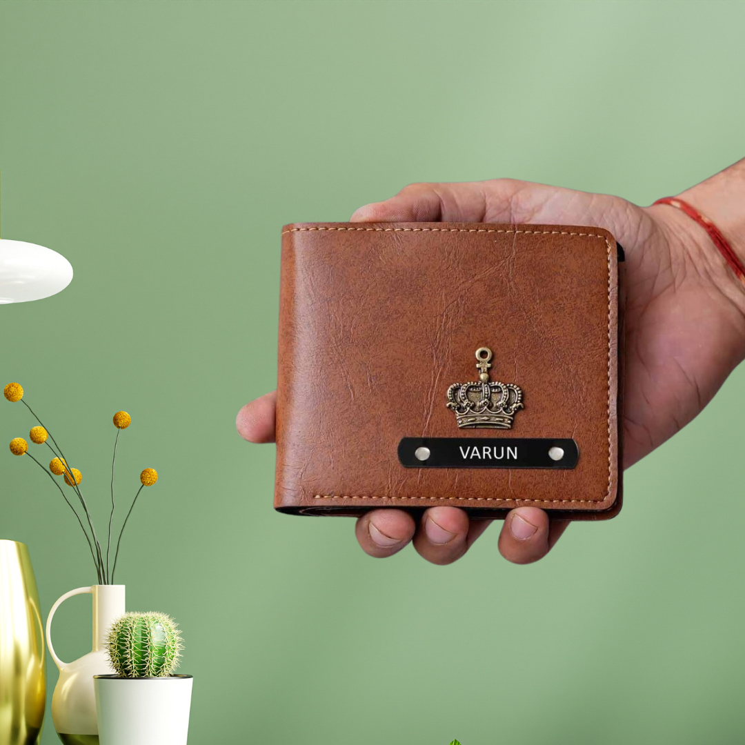 Personalised Men Wallet Classic Finish (Tan)