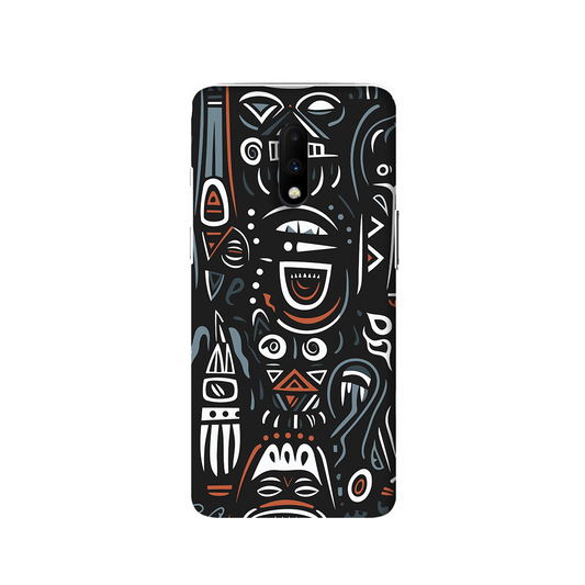 Black Doodle One Plus 7 Phone Cover