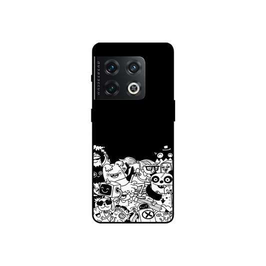 White Doodles One Plus 10 Pro Phone Cover