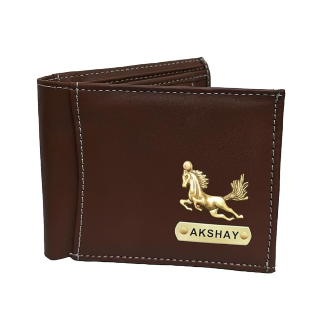 Personalized Brown Leather Wallet – Premium 12 Card Slot Organizer for Men