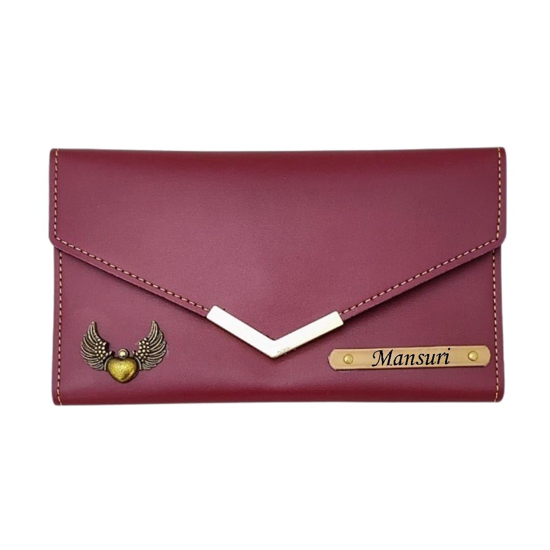 Personalized Ladies Clutch with Charm - Classic Finish