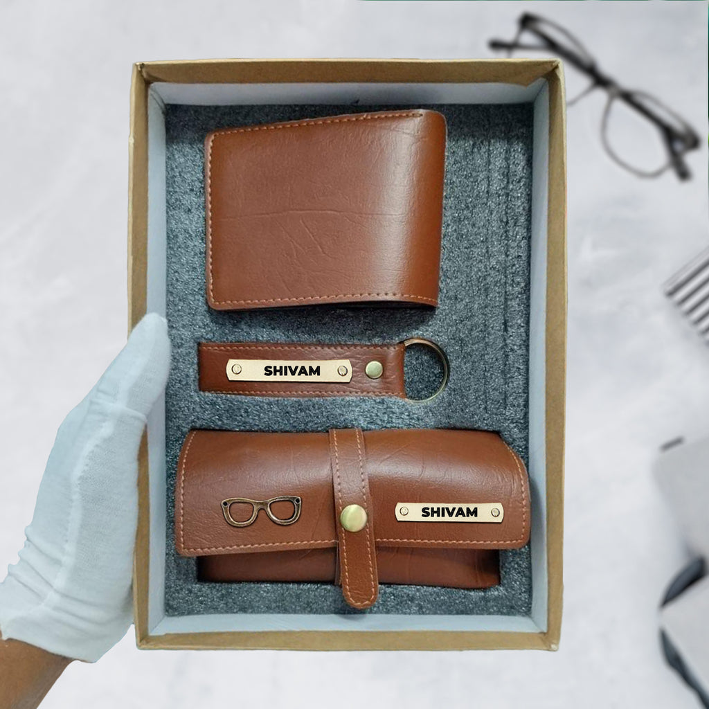 3-in-1 Customized Combo Set (Goggle Case, Keychain, and Wallet) - Textured Finish
