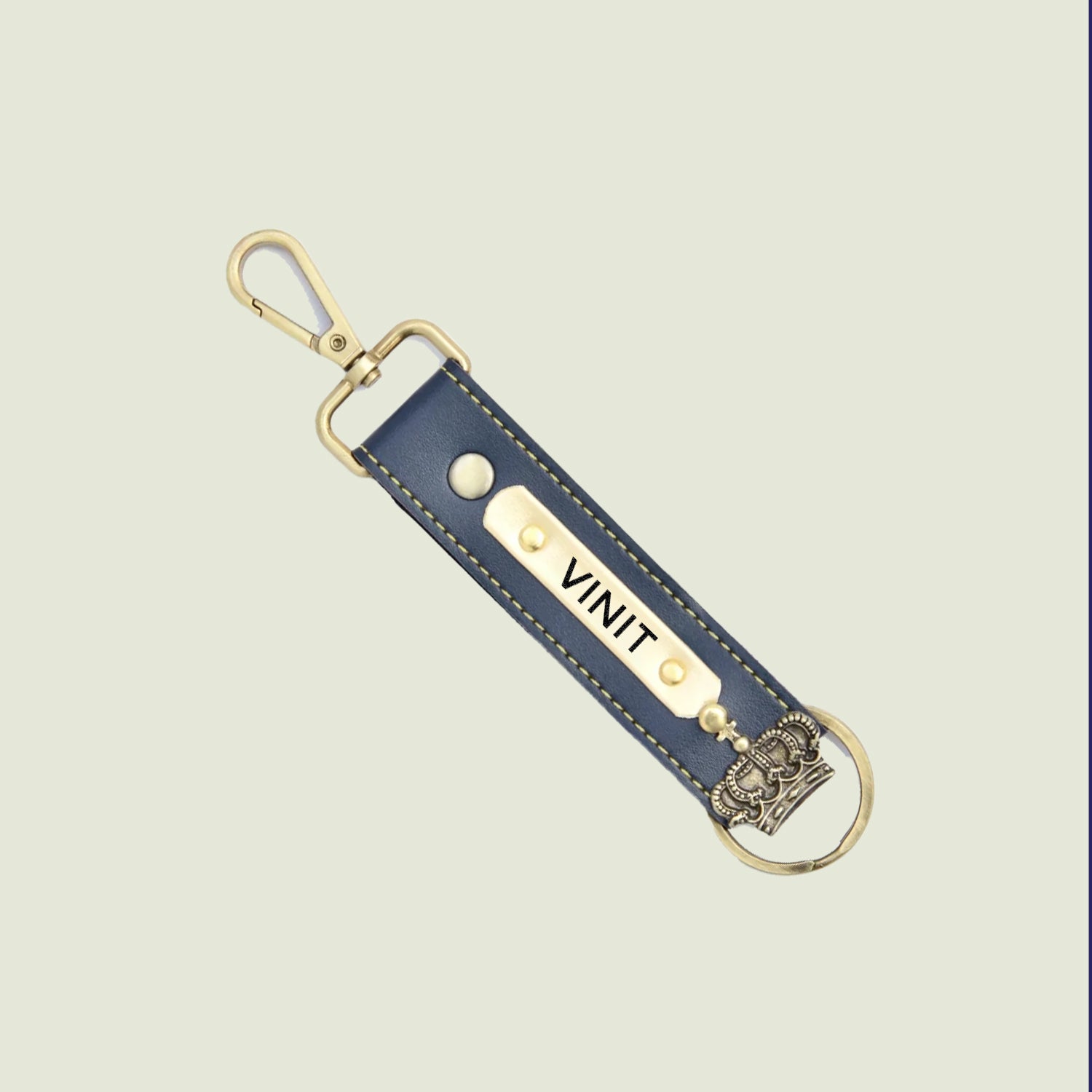 Personalised Leather Keychain - Classic Finish