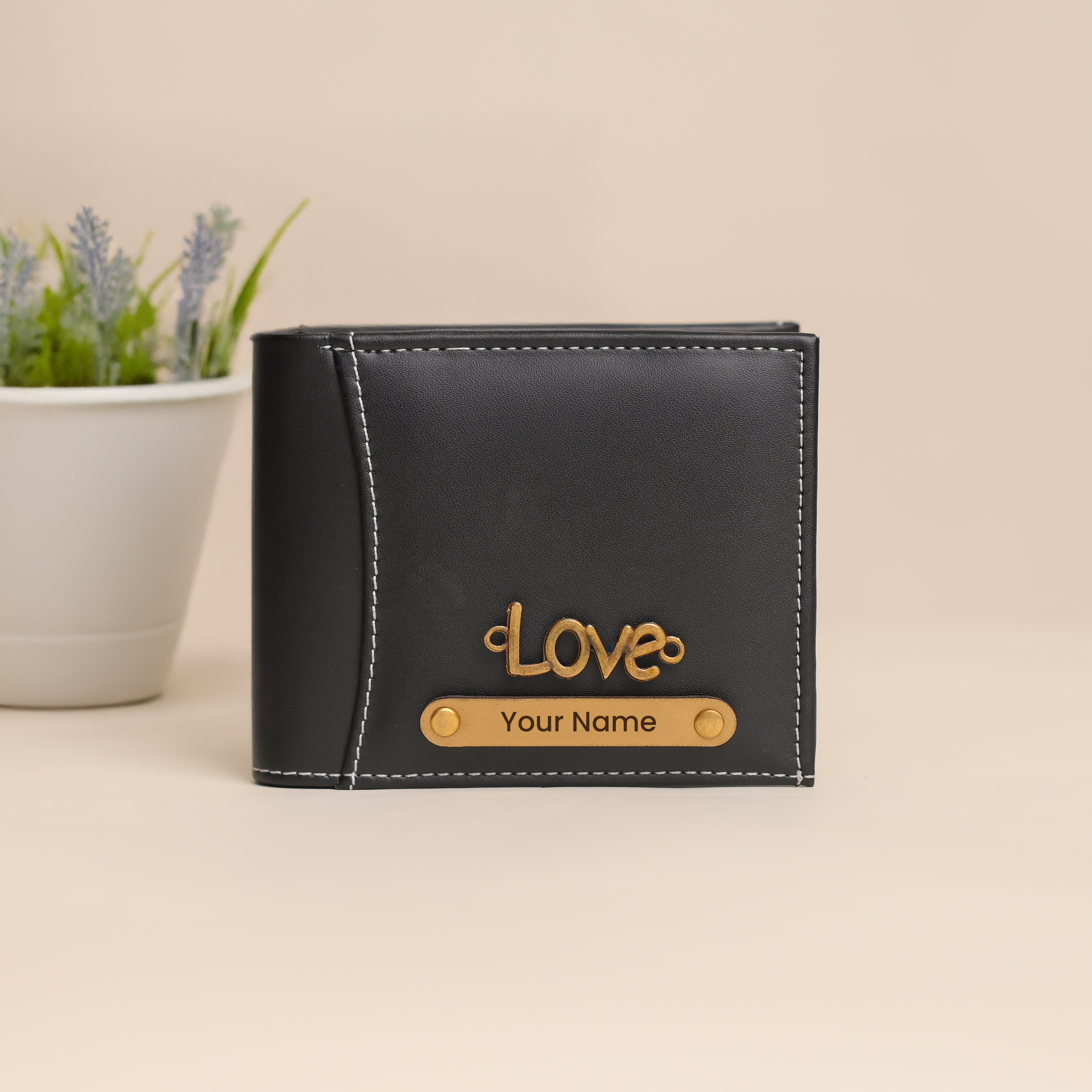 Personalized Black Leather Wallet – Premium 12 Card Slot Organizer for Men