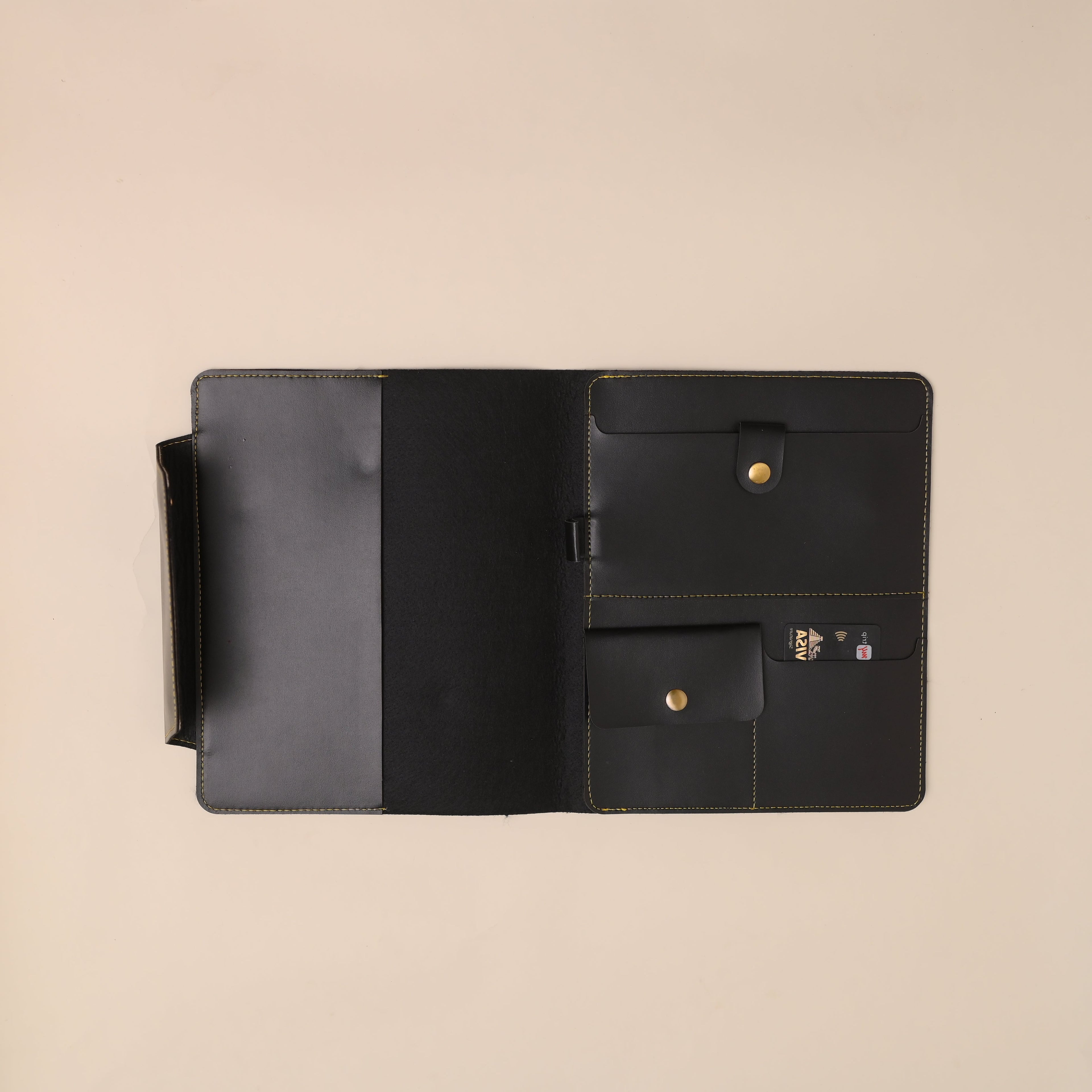 Personalized Leather Office Folder in Black