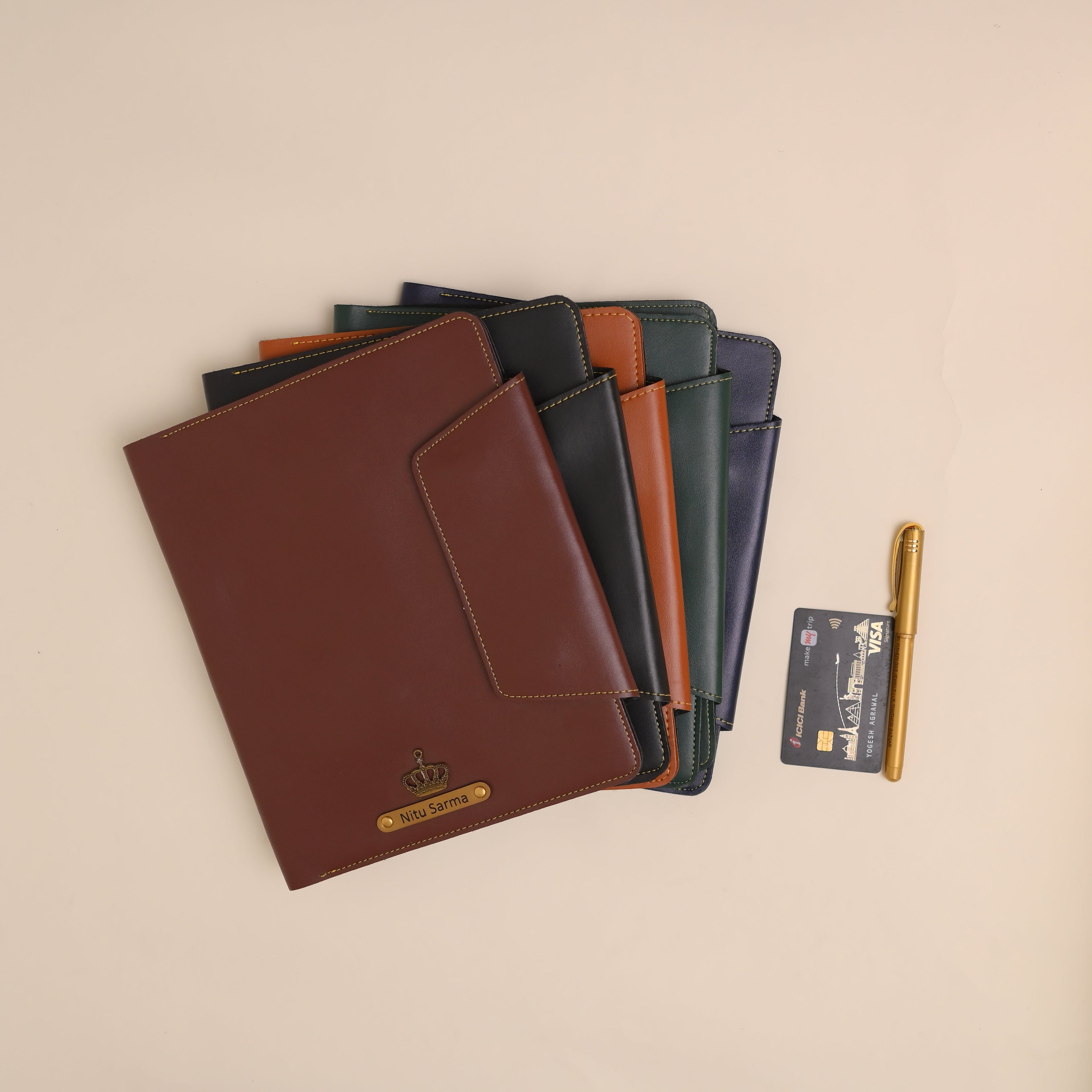 Personalised Office Folder in Brown