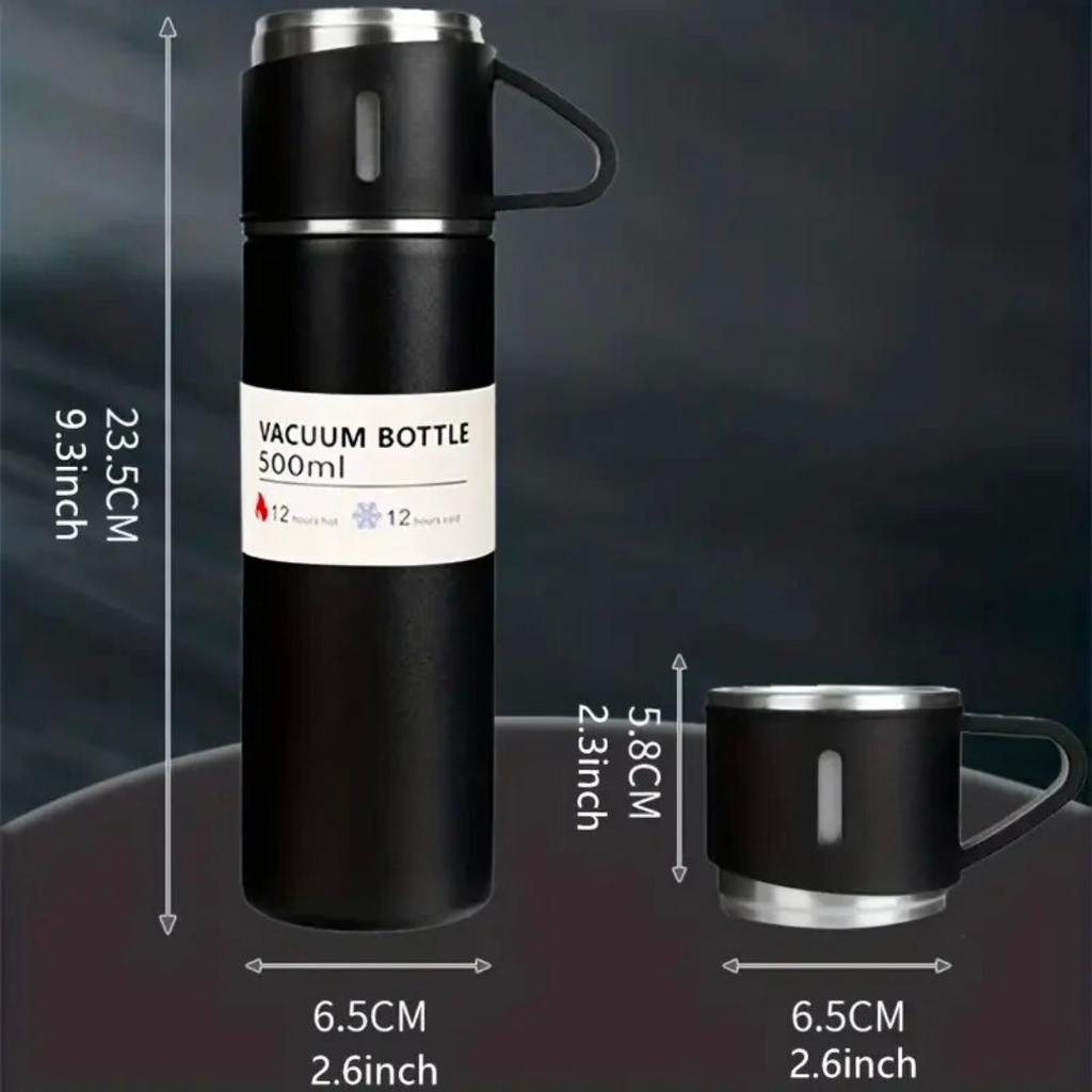 Personalized Vacuum Insulated Flask Gift Set With 2 Cups
