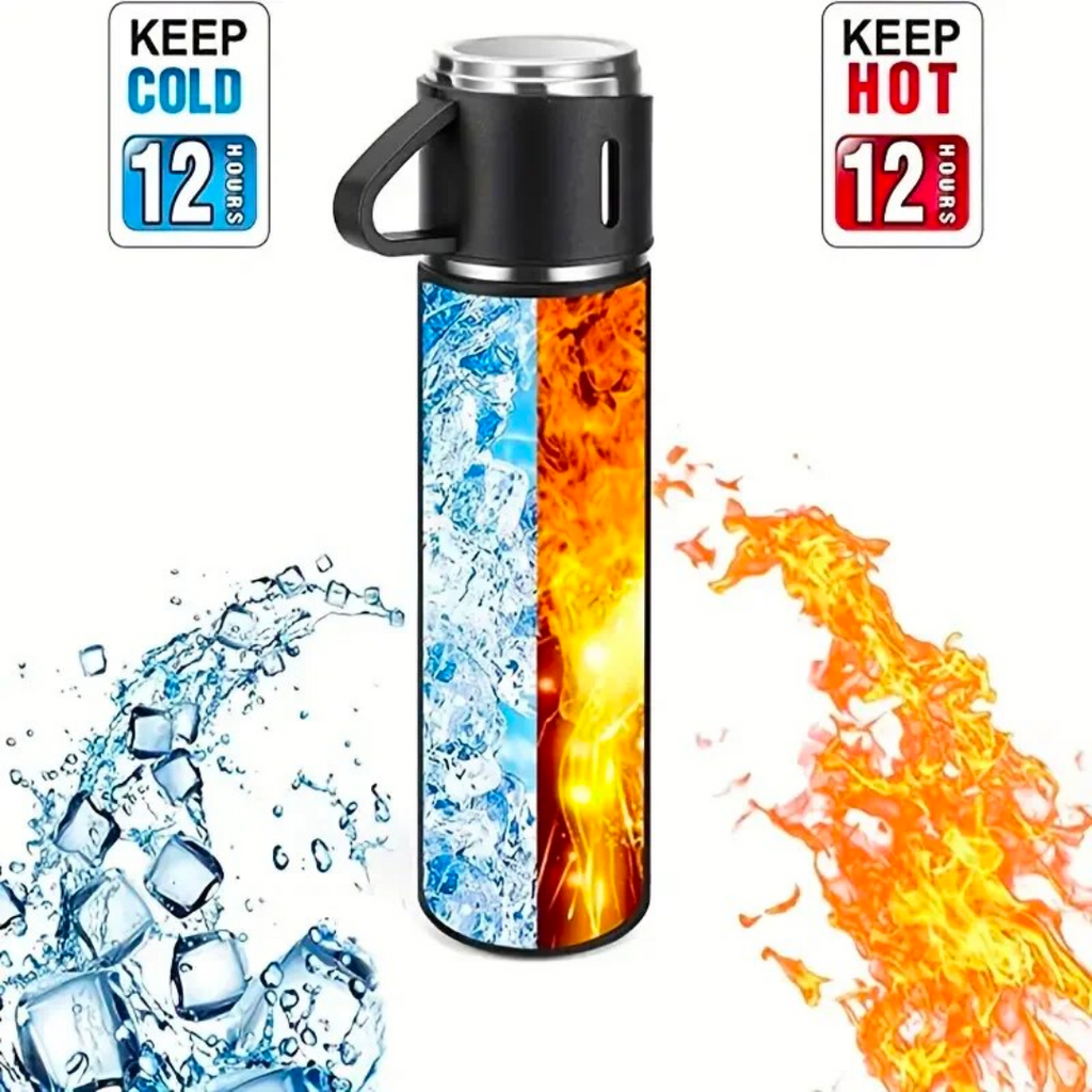 Personalized Vacuum Insulated Flask Gift Set With 2 Cups