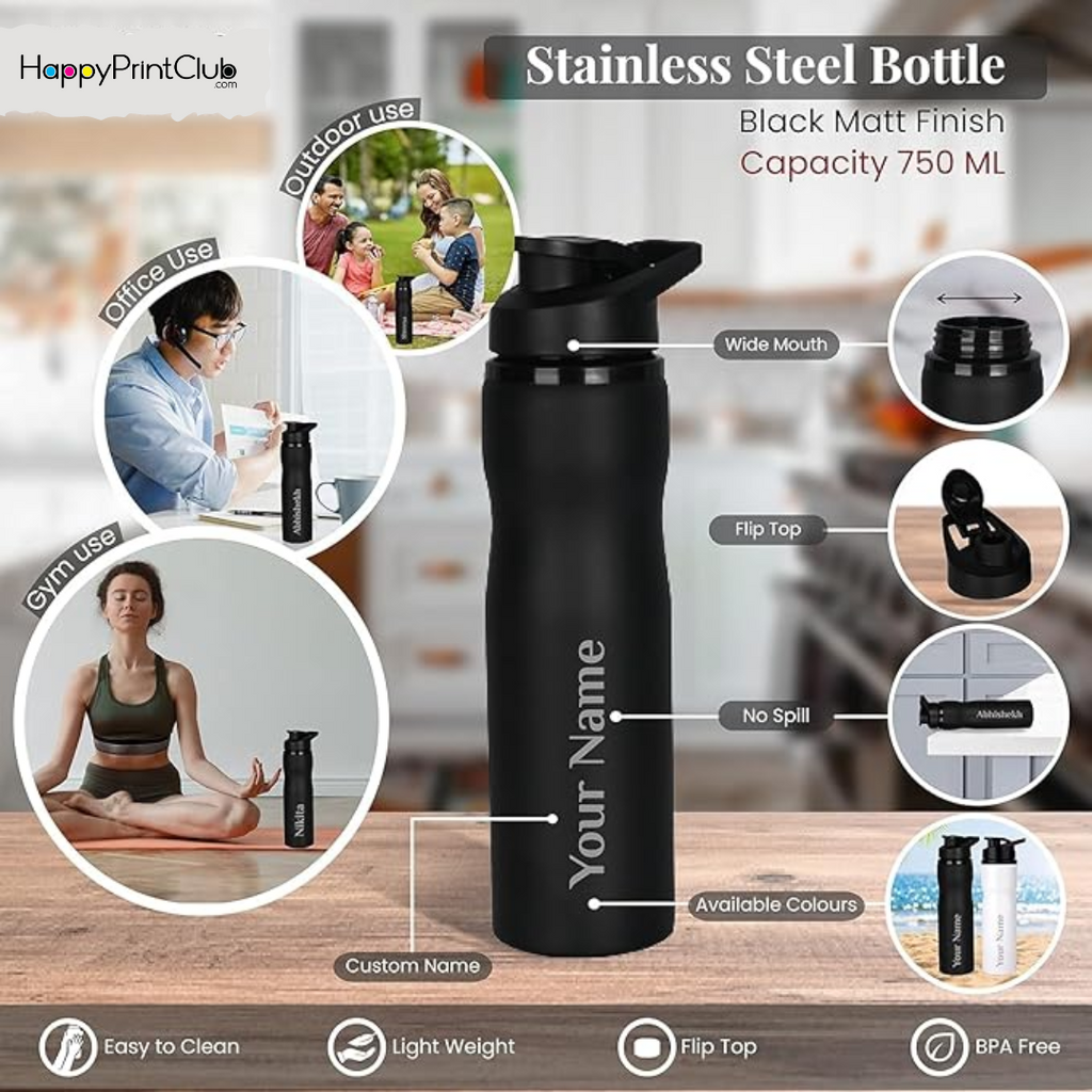 Personalised Stainless Steel Sipper Bottle
