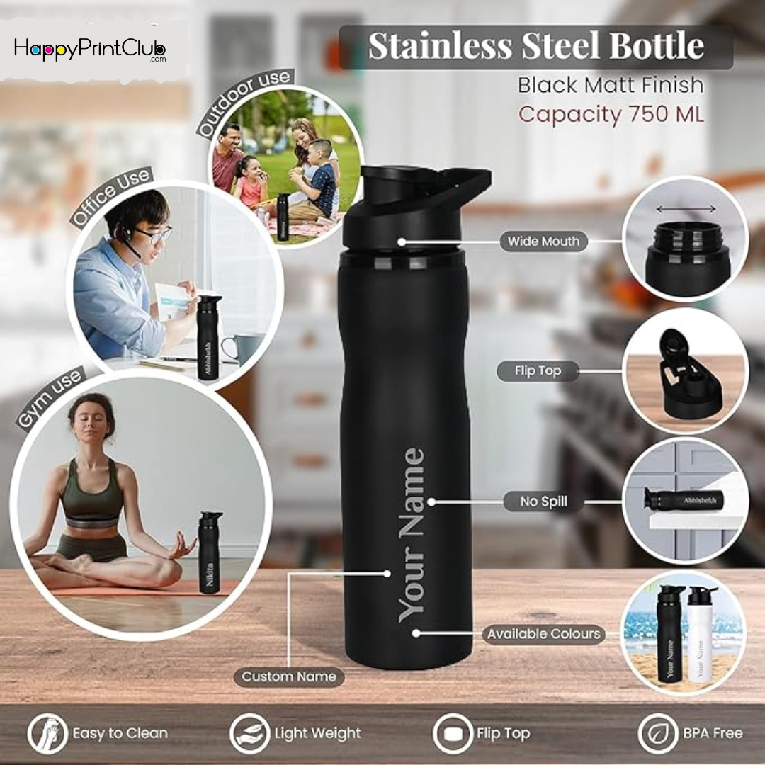 Personalised Stainless Steel Sipper Bottle