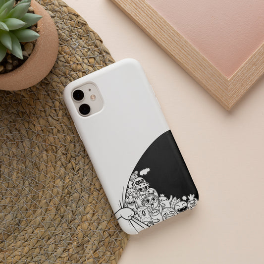 White and Black Cartoons iPhone 11 Customized Printed Phone Cover