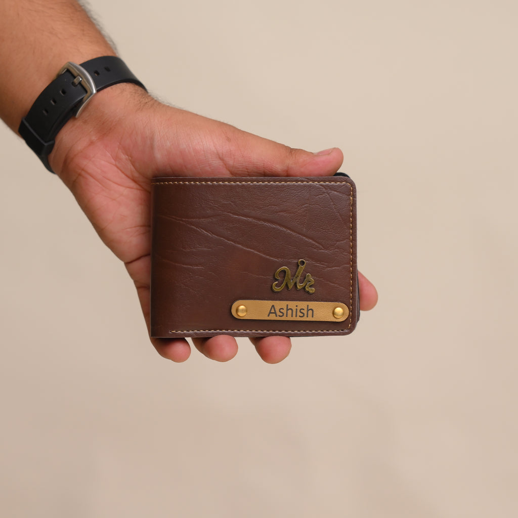 Personalised Men Wallet Brown