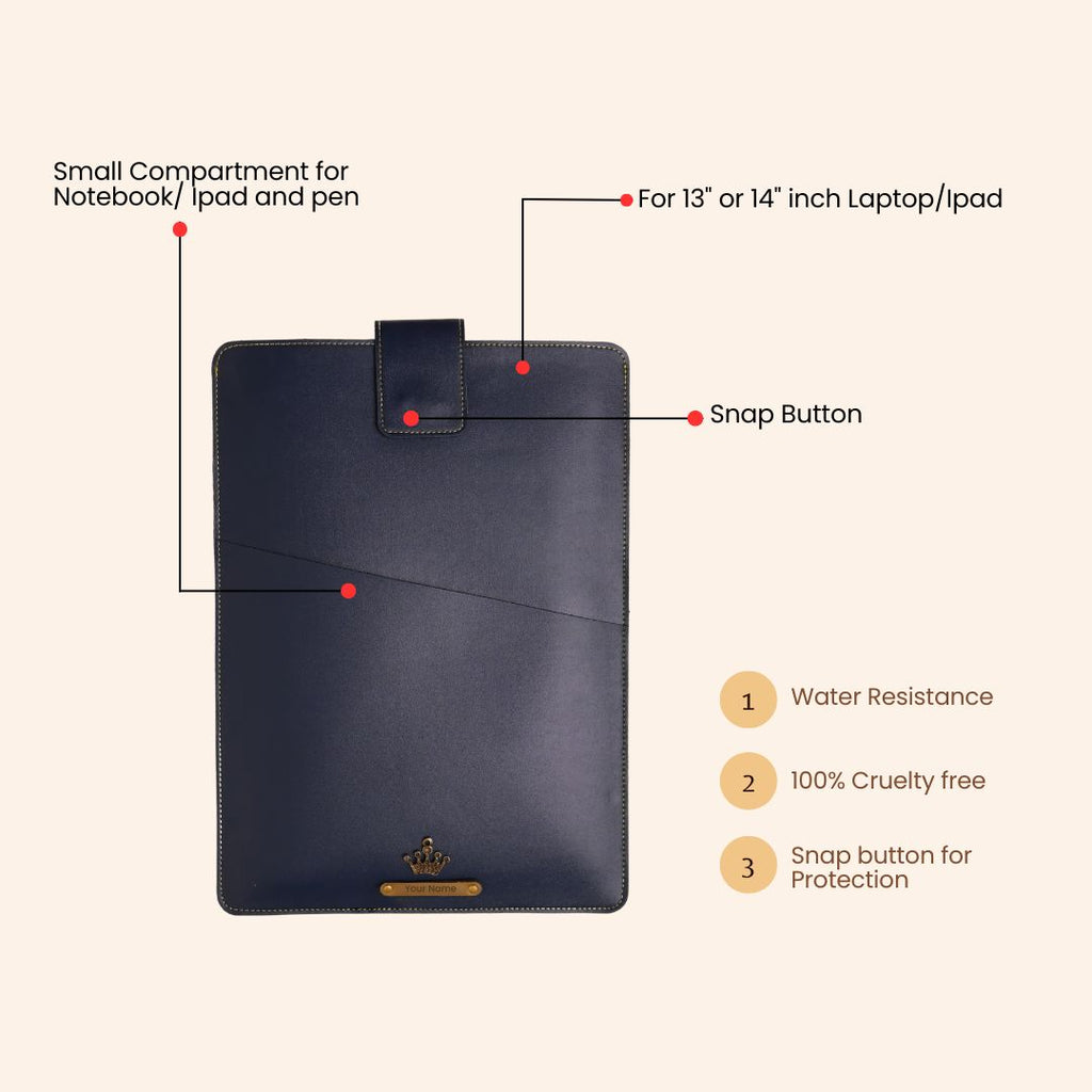 Personalized Office Laptop Sleeve Navy Blue