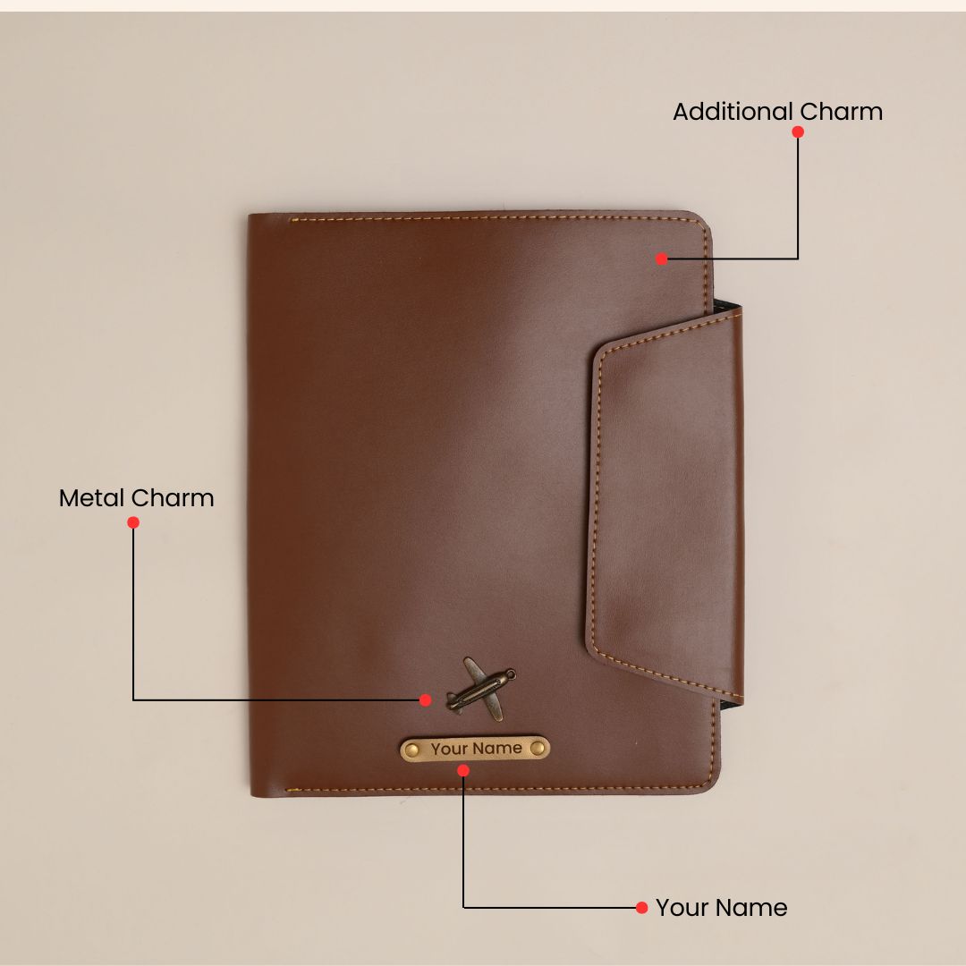 Personalised Office Folder in Brown