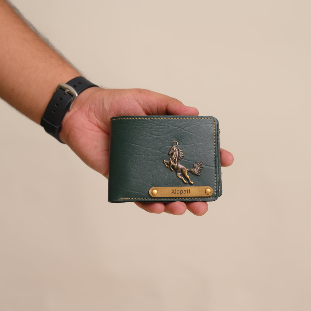 Personalised Men Wallet Green