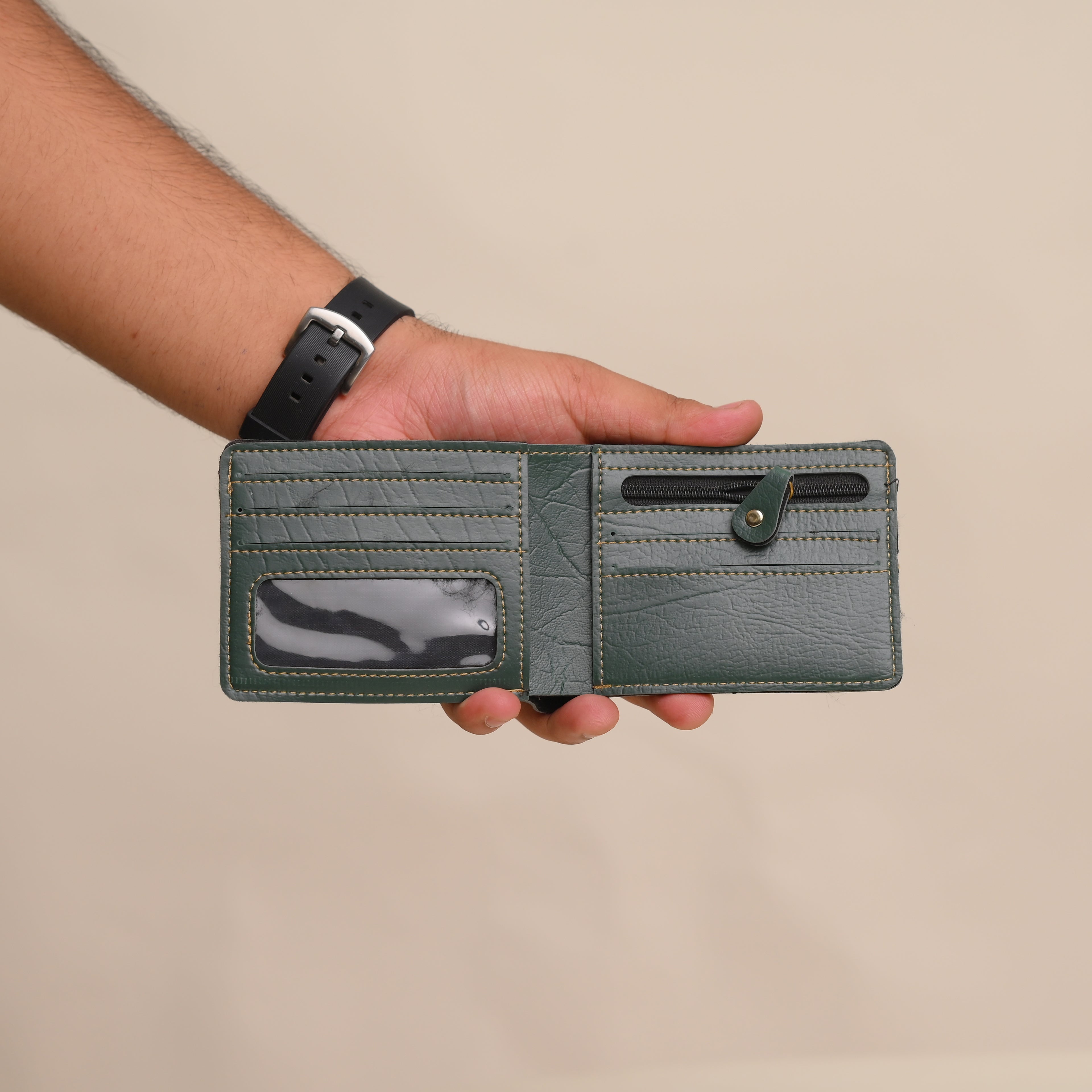 Personalised Men Wallet Green
