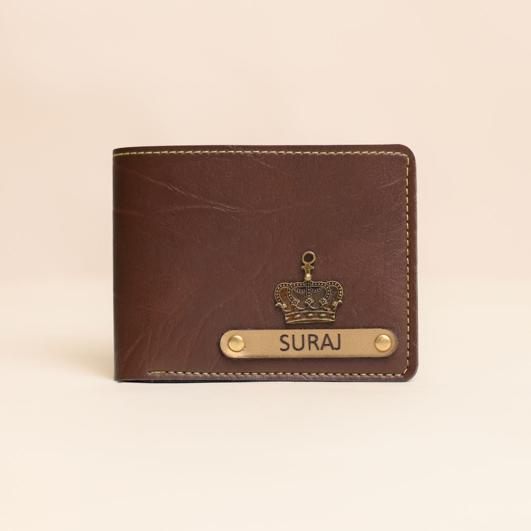 Personalised Men Wallet Brown