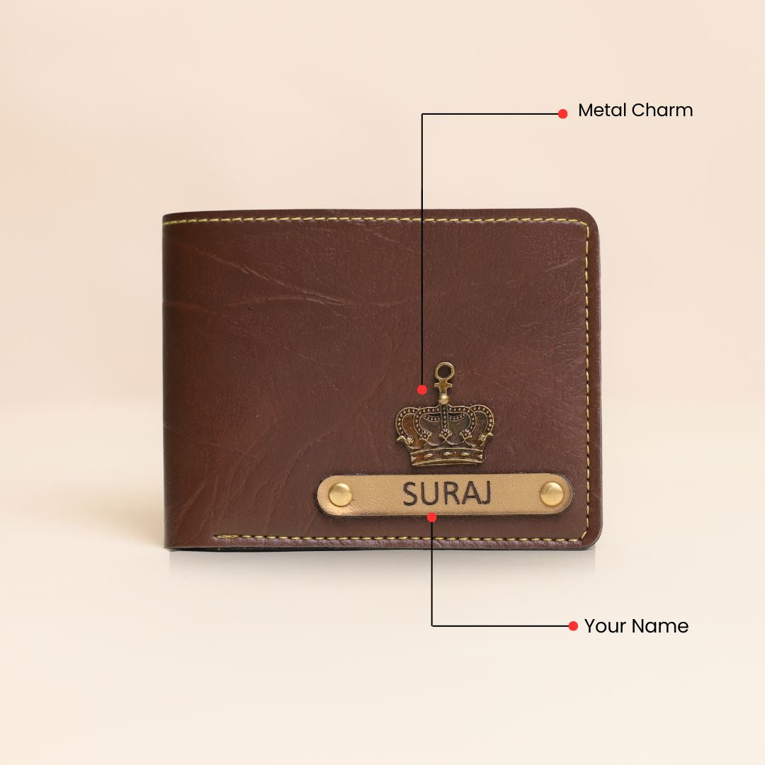 Personalised Men Wallet Brown