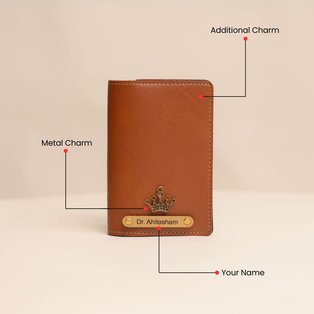 Personalized Passport Cover in Tan  – Custom Leather Travel Accessory