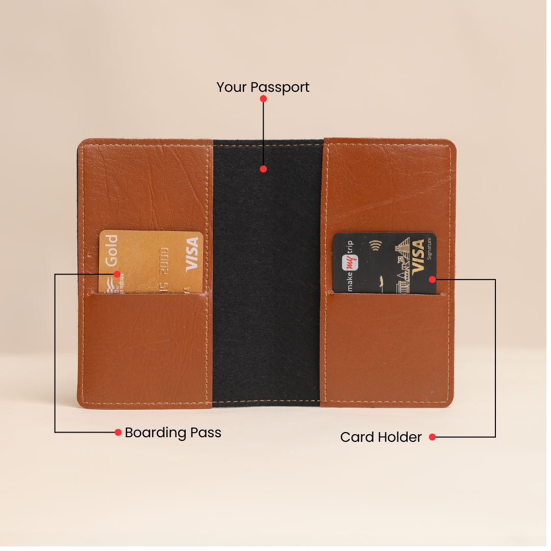 Personalized Passport Cover in Tan  – Custom Leather Travel Accessory