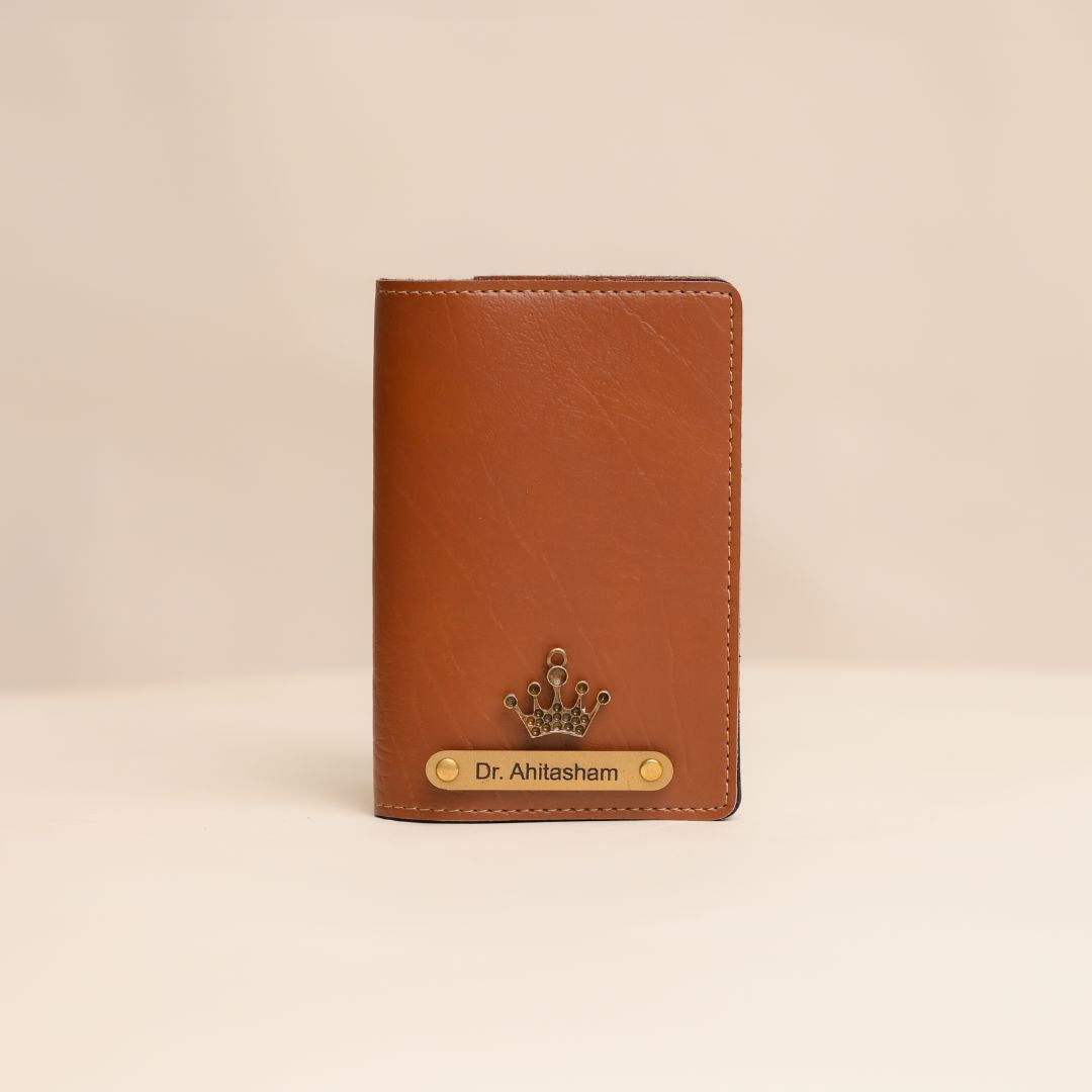 Personalized Passport Cover in Tan  – Custom Leather Travel Accessory
