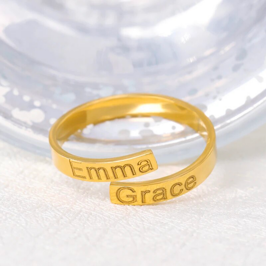 Customised Double Band Engraved Ring