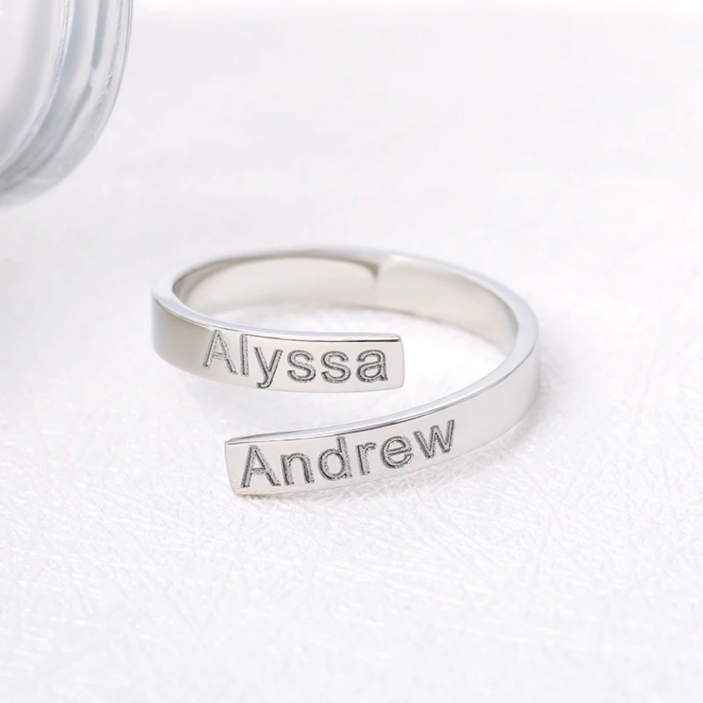Customised Double Band Engraved Ring