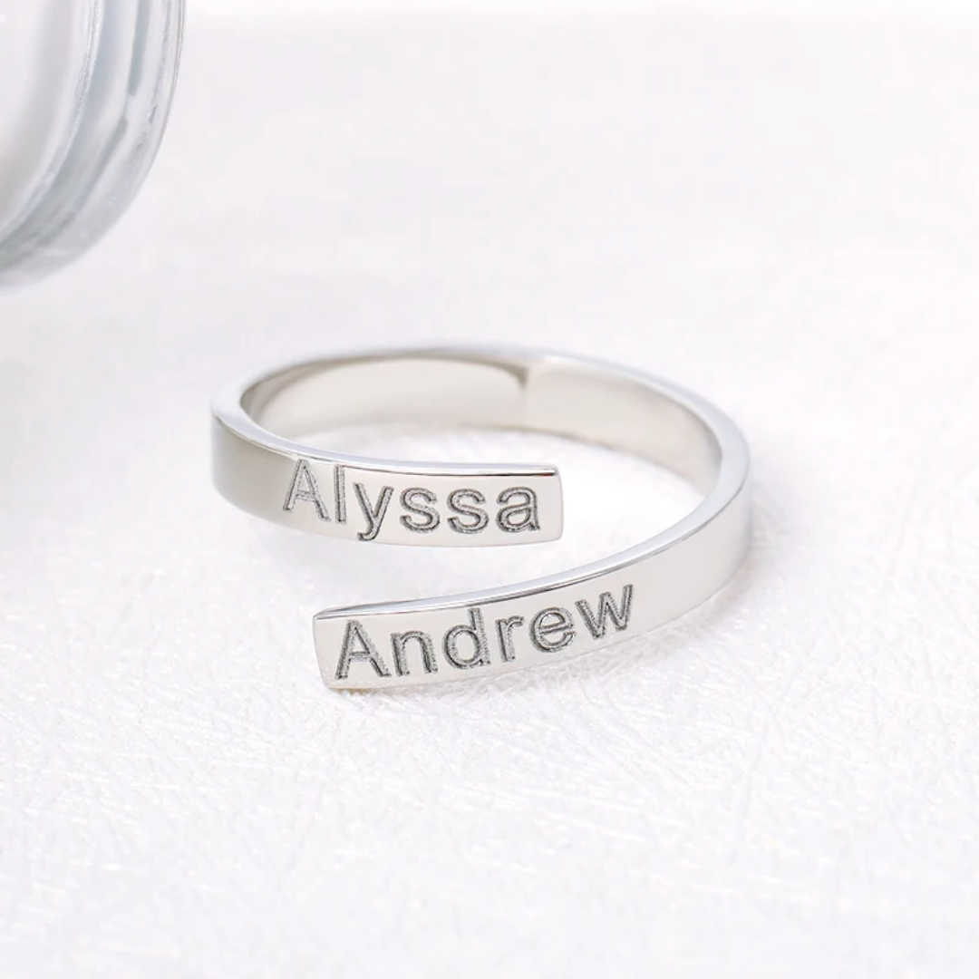 Customised Double Band Engraved Ring