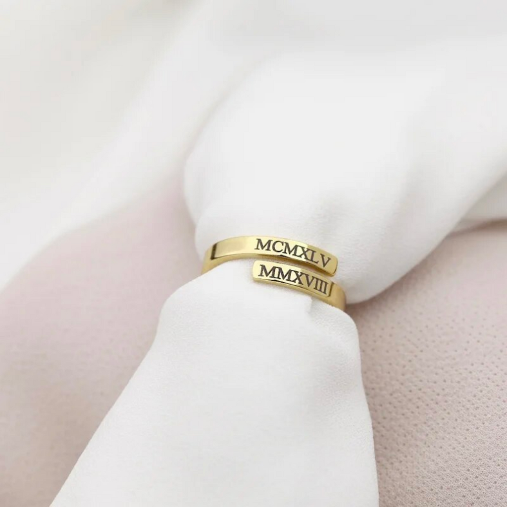 Customised Double Band Engraved Ring