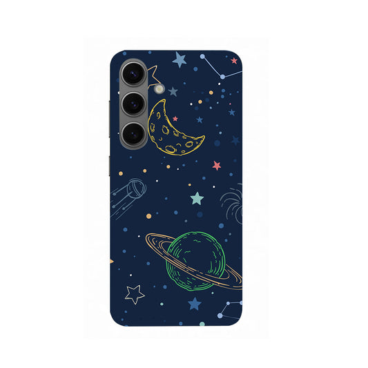 Moon and Star Samsung Galaxy S24 Printed Phone Cover