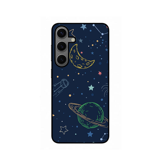 Moon and Star Samsung Galaxy S24 Printed Phone Cover