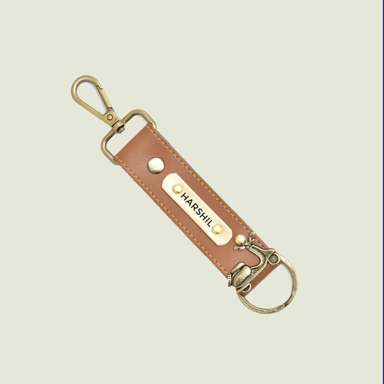 Personalised Leather Keychain - Classic Finish