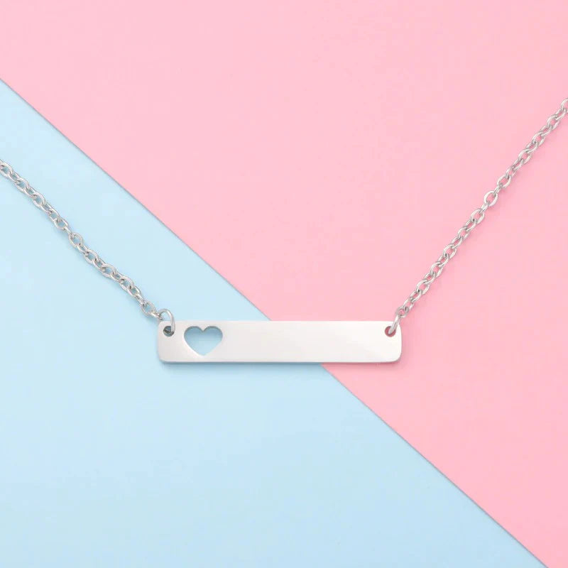 Gold Hollow Heart Necklace