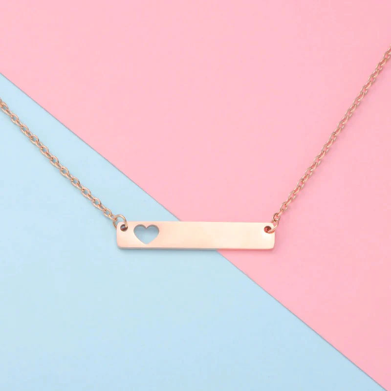 Gold Hollow Heart Necklace