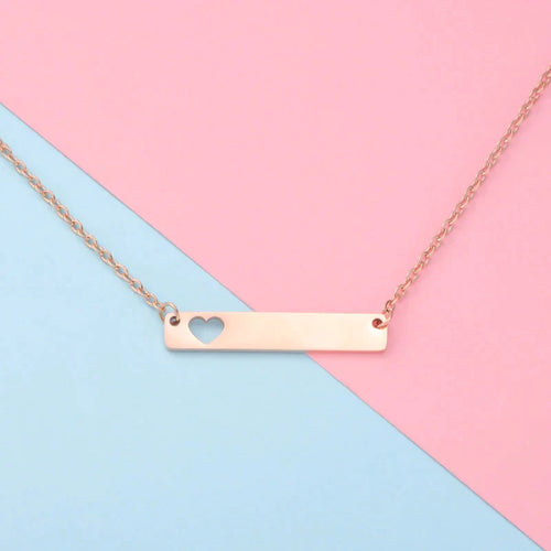 Gold Hollow Heart Necklace
