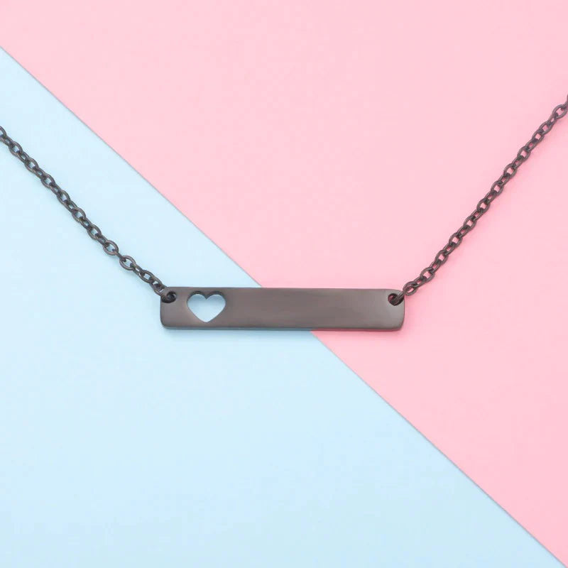Gold Hollow Heart Necklace