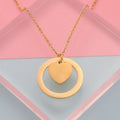 Heart Shape In Circle Pendants