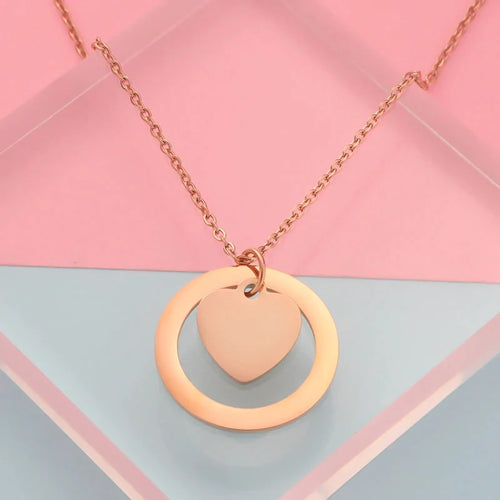 Heart Shape In Circle Pendants